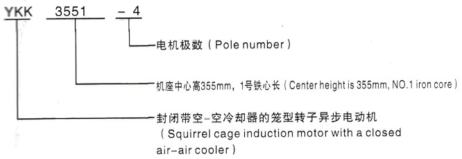 YKK系列(H355-1000)高压Y5602-12/560KW三相异步电机西安泰富西玛电机型号说明